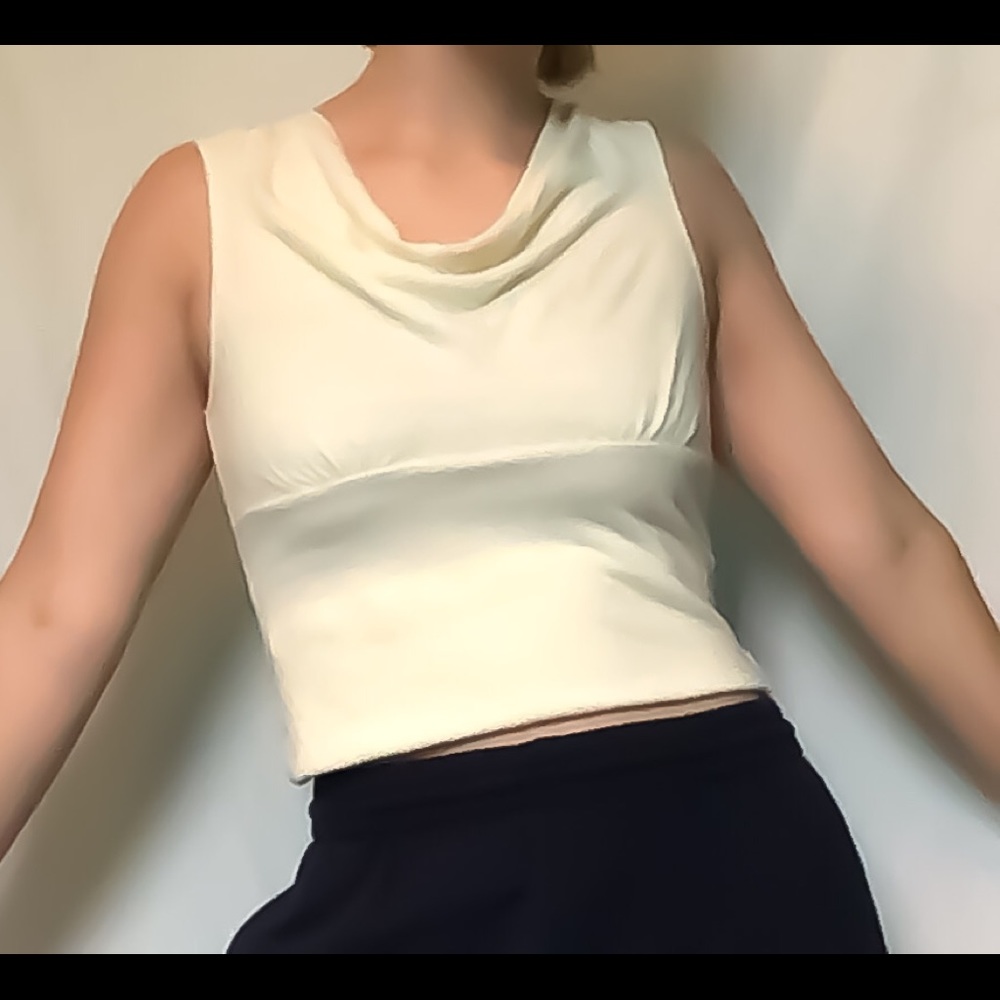 Cream camel neck tank top